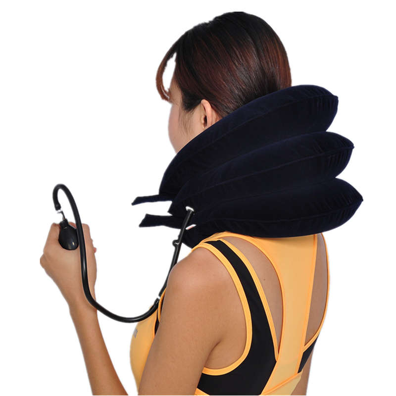 Inflatable Orthopedic Cervical Neck Support Traction Brace - Black