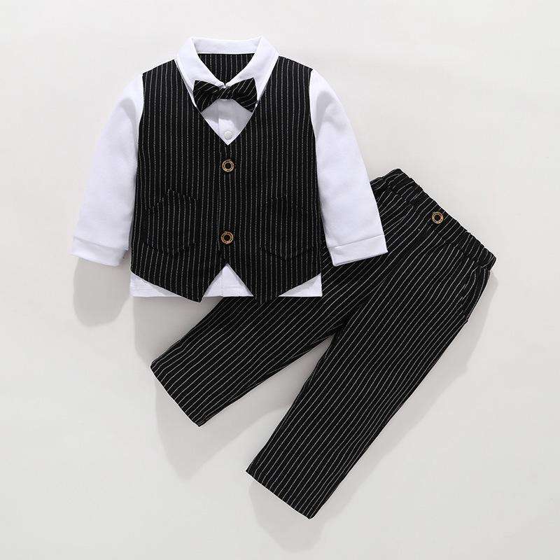 Newborn Baby Boy Gentlemen Suit Outfit - White