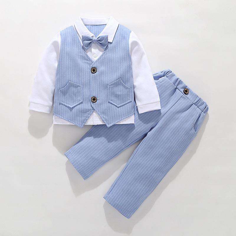 Newborn Baby Boy Gentlemen Suit Outfit - White