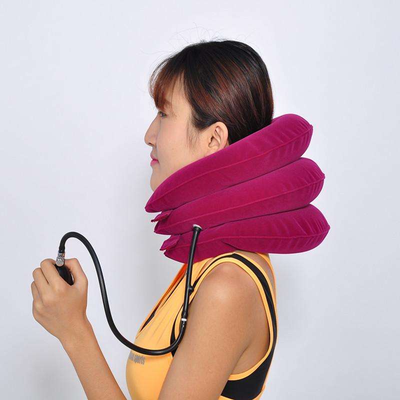 Inflatable Orthopedic Cervical Neck Support Traction Brace - Black