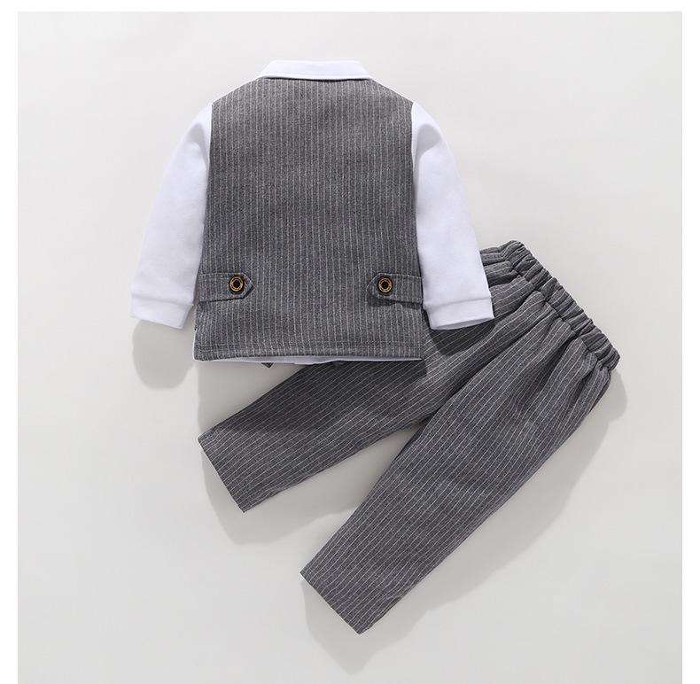 Newborn Baby Boy Gentlemen Suit Outfit - White