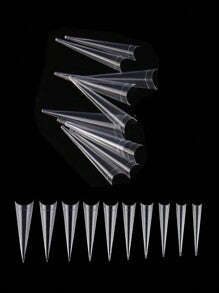 500pcs/bag 2XL Extreme Stiletto Straight Nail Tips Half Cover Extension