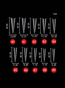 500pcs/bag 2XL Extreme Stiletto Straight Nail Tips Half Cover Extension