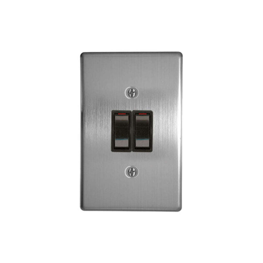 Classic Switches 2 x 4 2 Lever 1 Way Silver