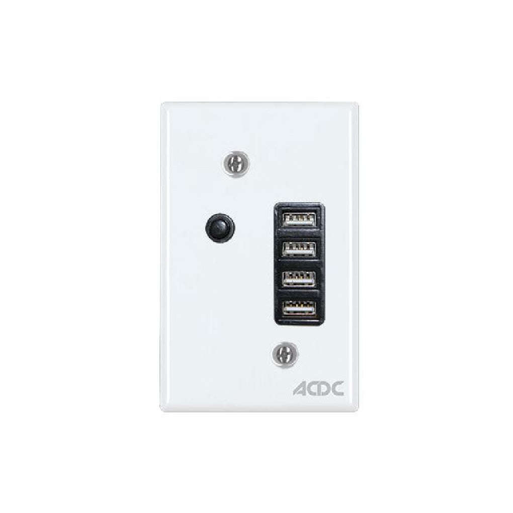 Classic Sockets - 2 x 4 4x USB - White