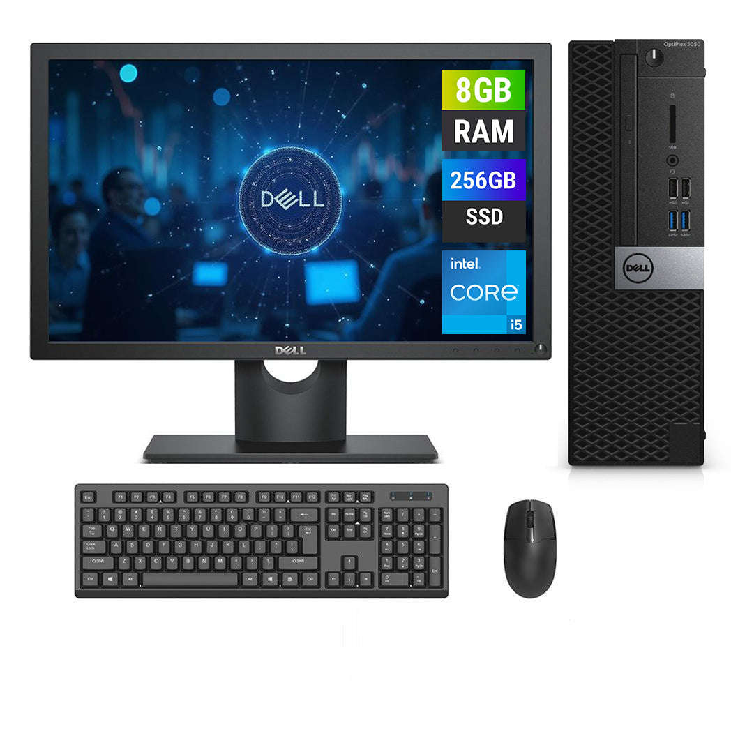 REFURBISHED - DELL OPTIPLEX 5050 SFF - I5 7TH GEN - 8GB DDR4 - 256GB SSD - 19INCH - DELL - E1916 ...