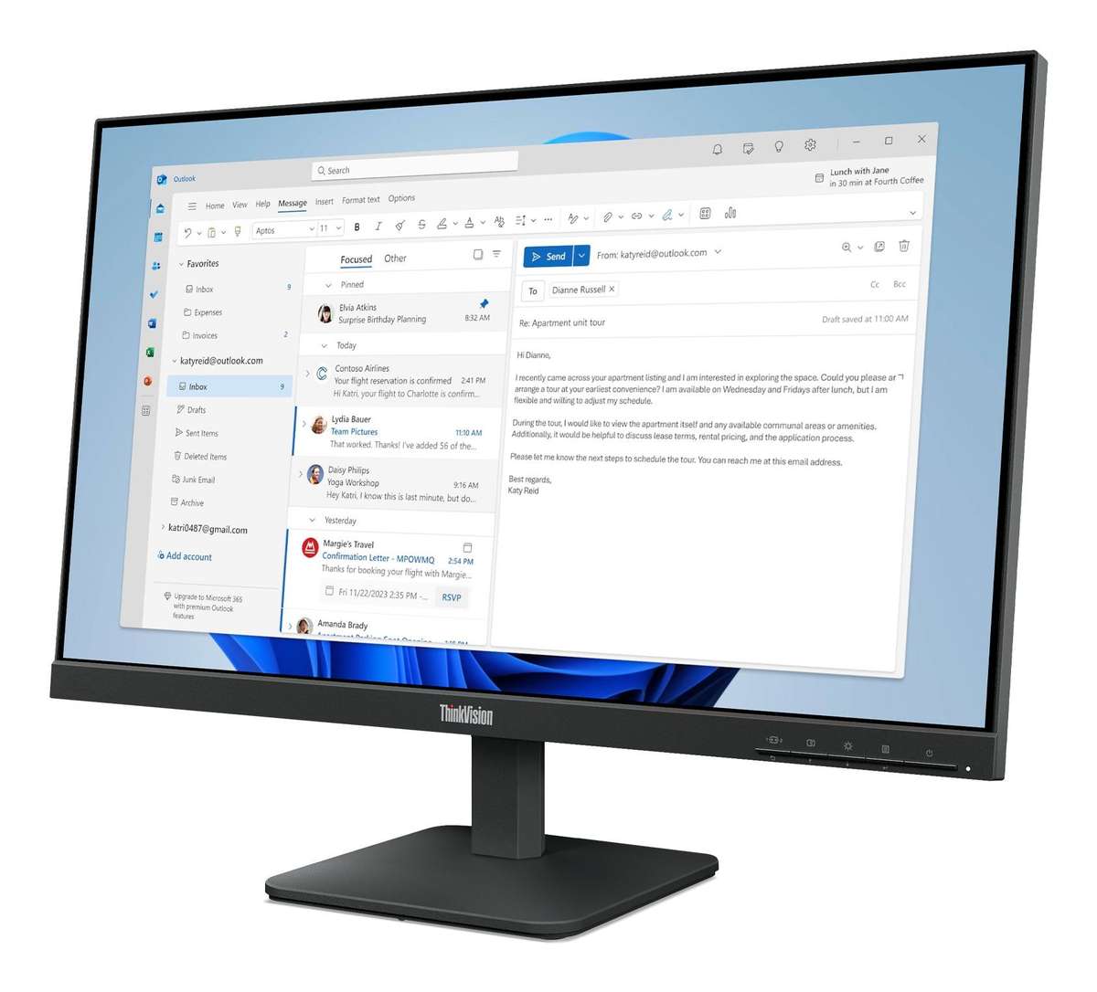 REFURBISHED - LENOVO THINKCENTRE M90S SFF - I7 10TH GEN - 16GB DDR4 - 512GB SSD - LENOVO THINKVIS...