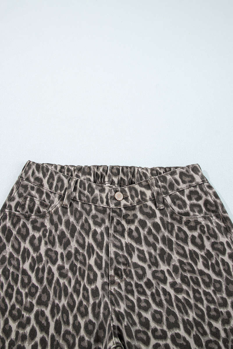 Yellow Leopard Straight Loose Leg Jeans