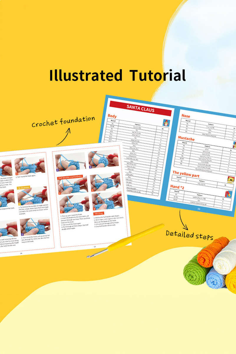 Yellow DIY Crochet Kit Chicken Doll Handmade Material Package