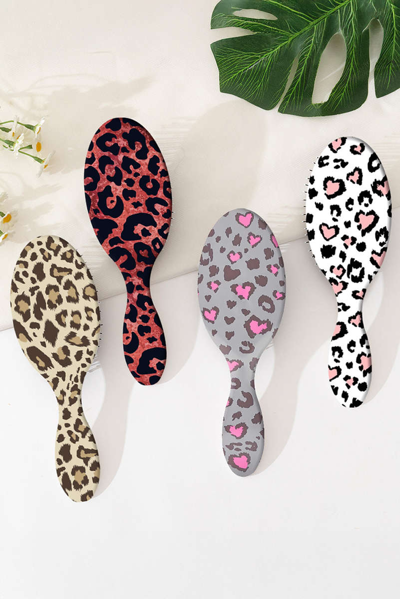 White Sweet Leopard Pattern Hair Care Comb