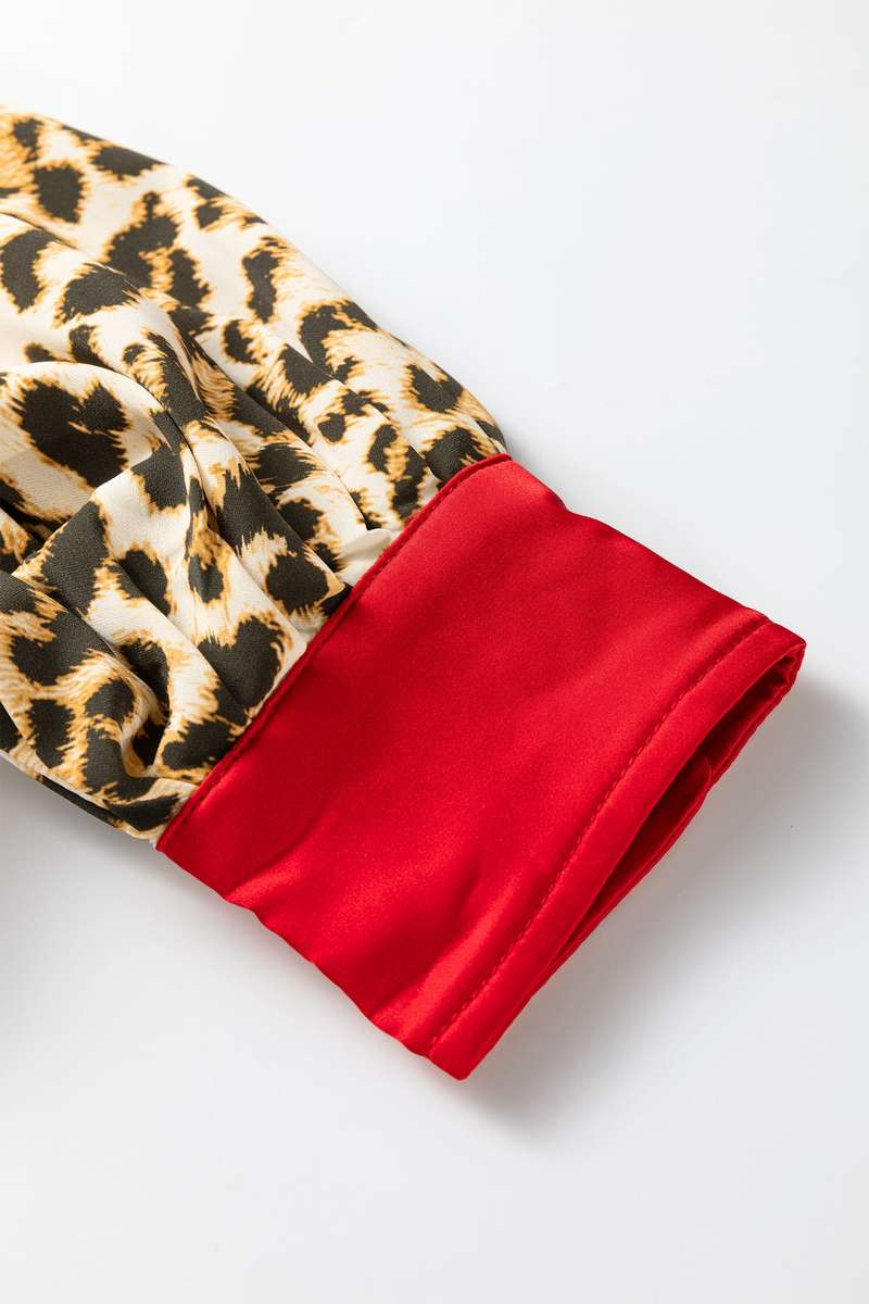 Khaki Contrast Edge Leopard Shirt