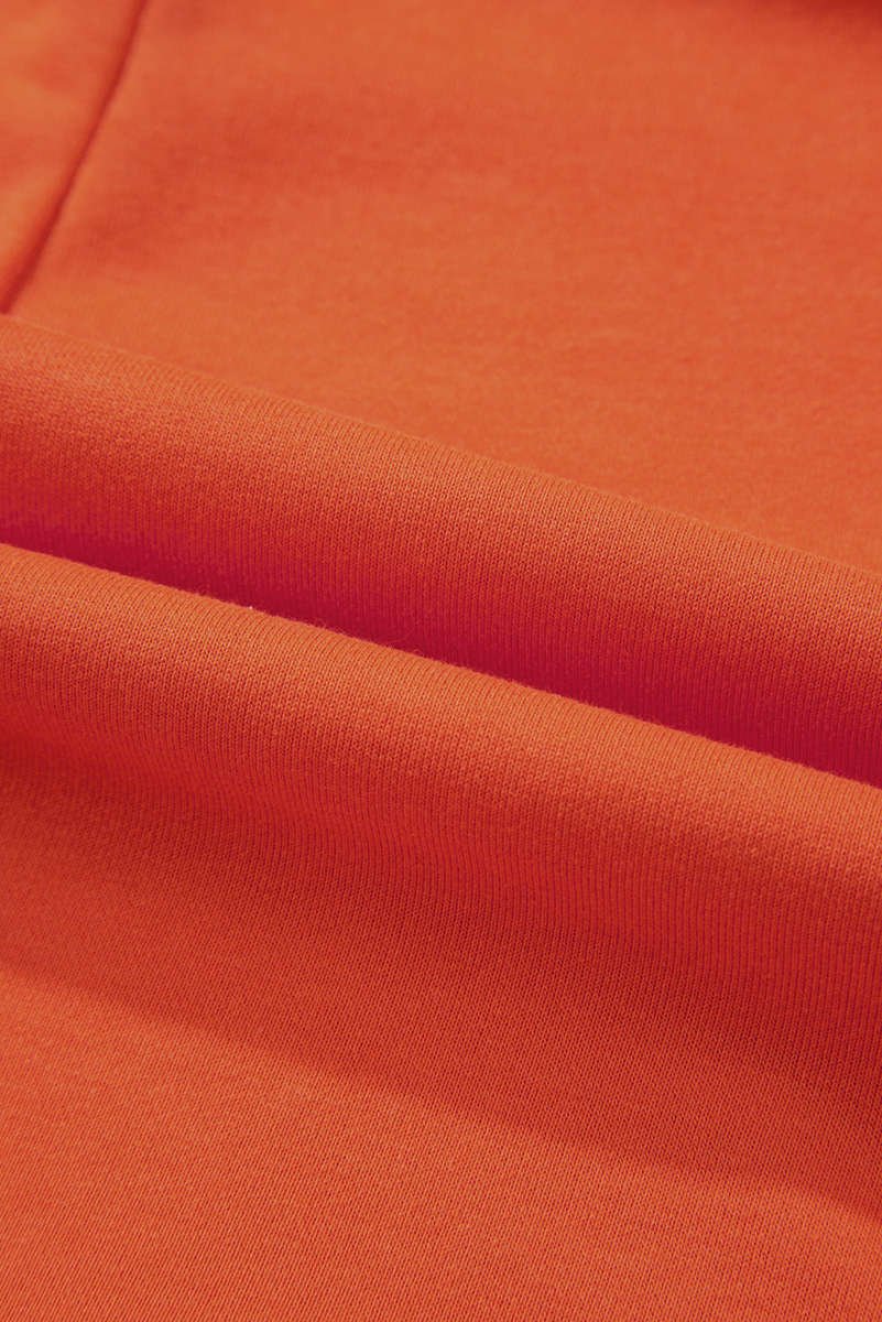 Russet Orange Two-tone Short Sleeve V Neck Patched Pocket Loose Romper