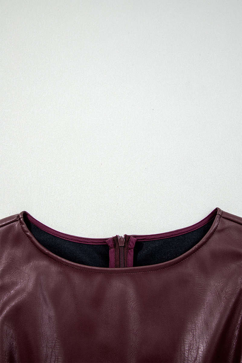 Wild Ginger  Vegan Leather Sleeveless Mini Dress