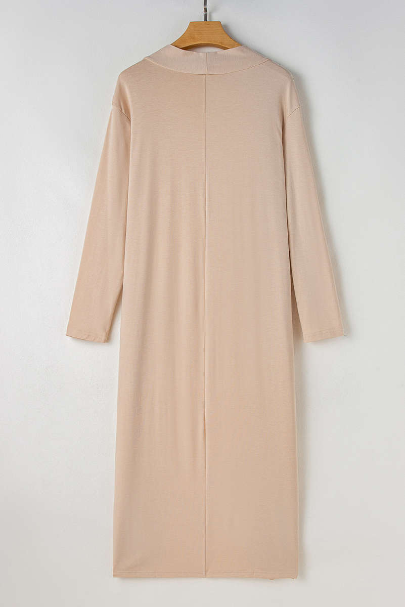 Parchment Split Long Cardigan and Skinny Pants Lounge Set