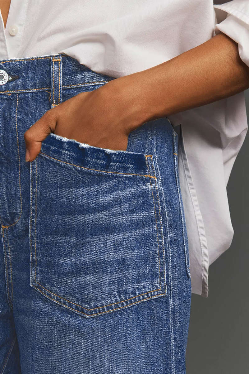 Bluing Mimimalist Patch Pocket Womens Shift Jeans