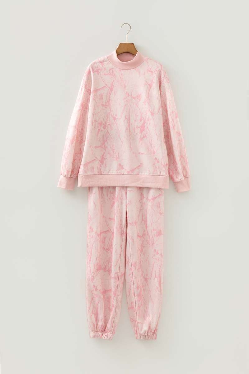 Pink Camo Print Jogger Pants Set