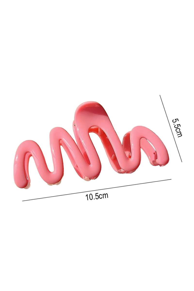 Pink Chunky Waves Acrylic Hair Claw Clip
