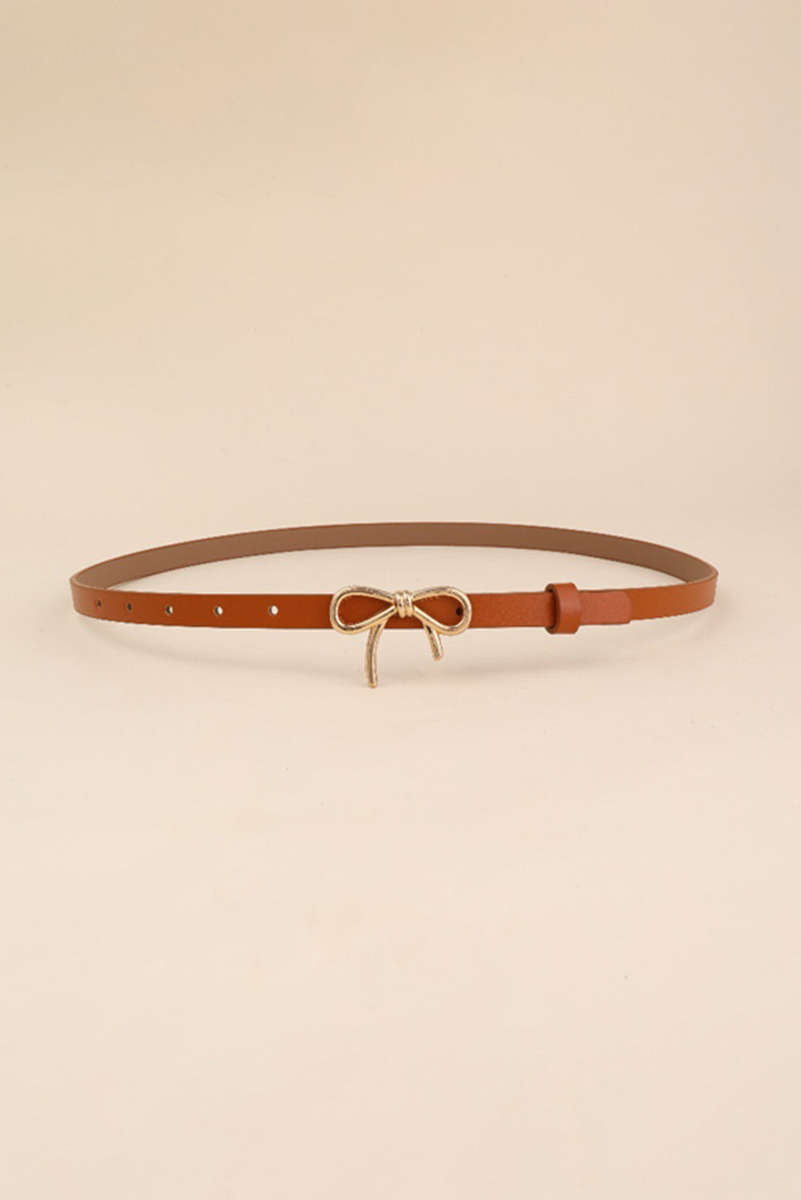 Thai Curry Bow Knot Decor Thin Waist Belt