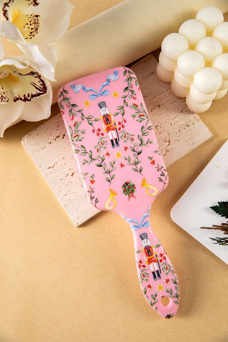 Blossom Floral Nutcracker Print Detangle Paddle Hair Brush