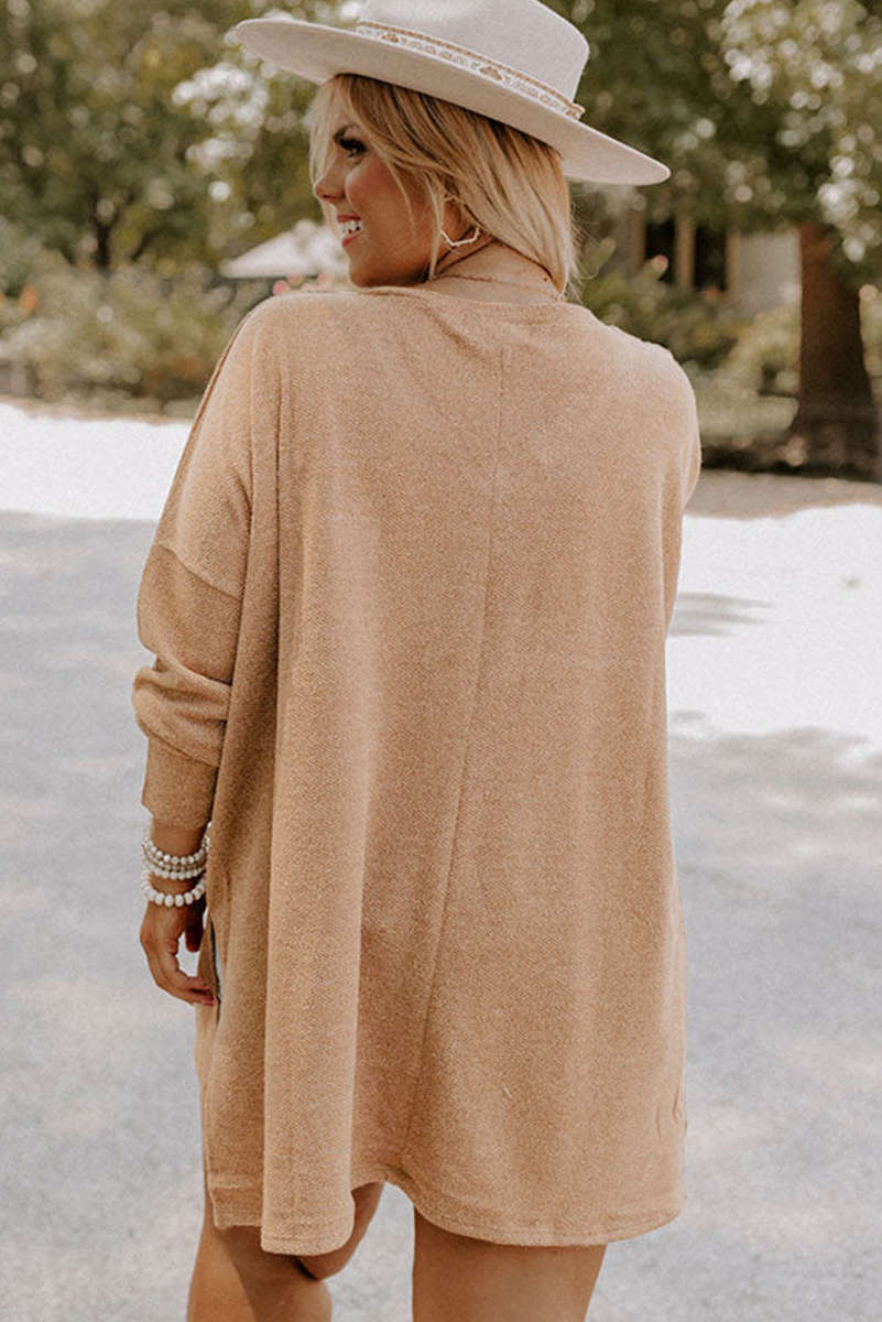 Parchment Plus Size Drop Shoulder Knit Tunic Top