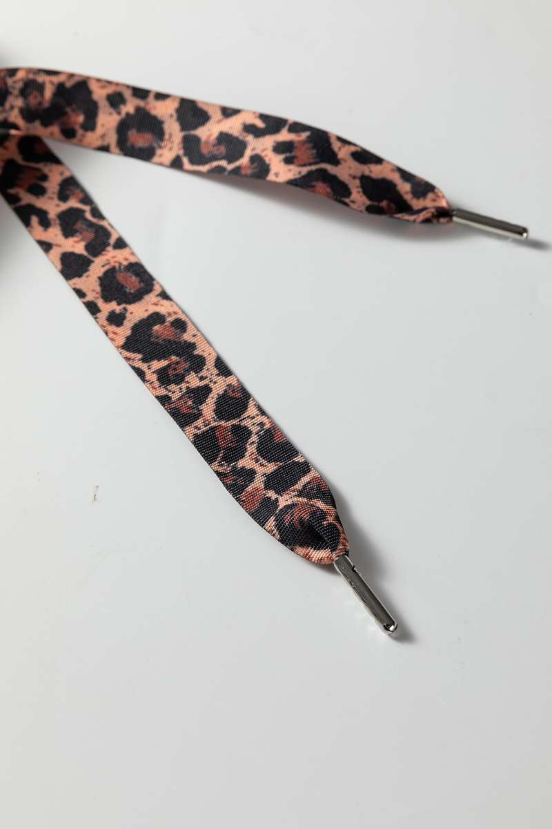 Parchment Thermal Textured Leopard Drawstring Baggy Hoodie