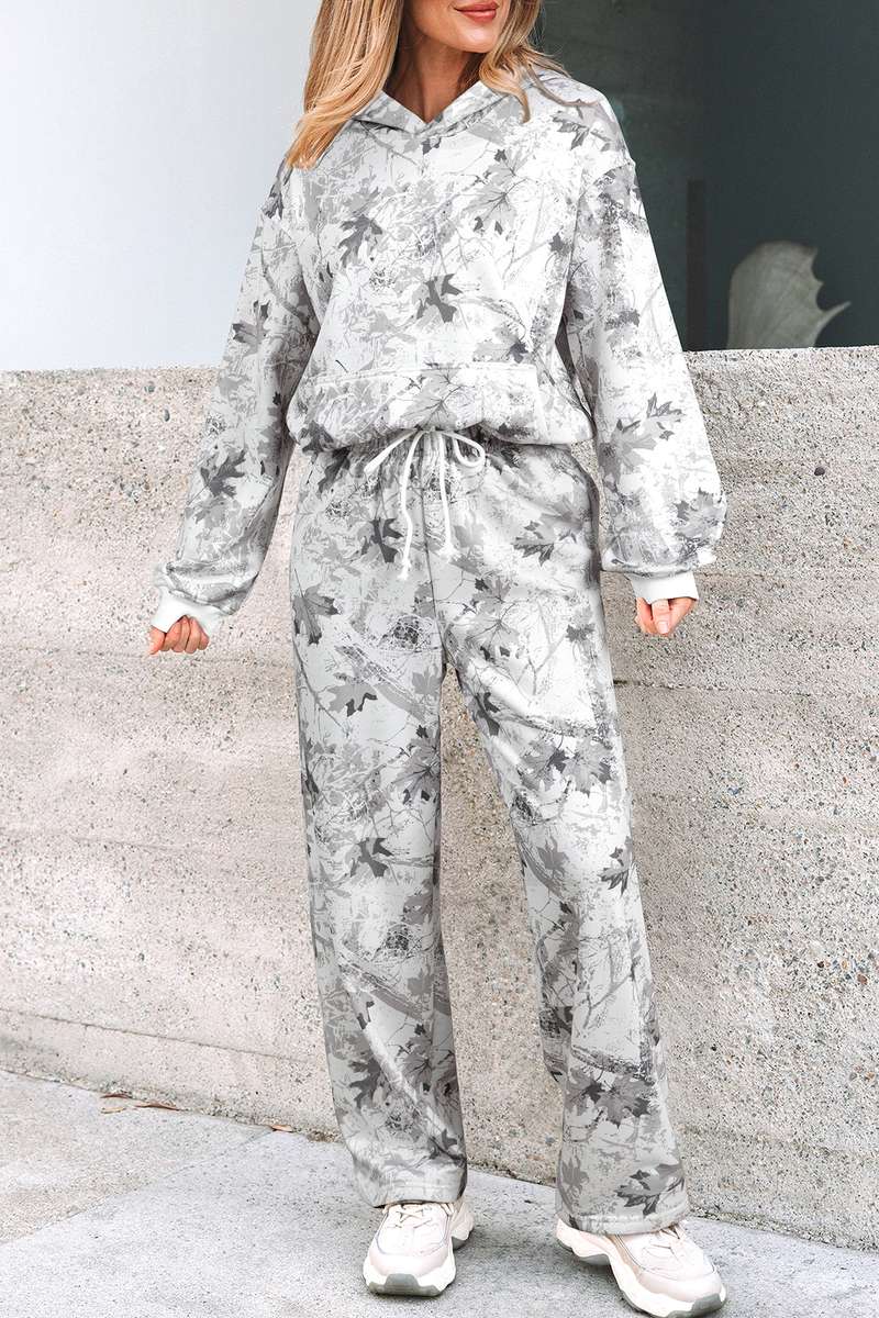 Light Grey Light Woodland Camo Classic Hoodie and Sweatpants Set