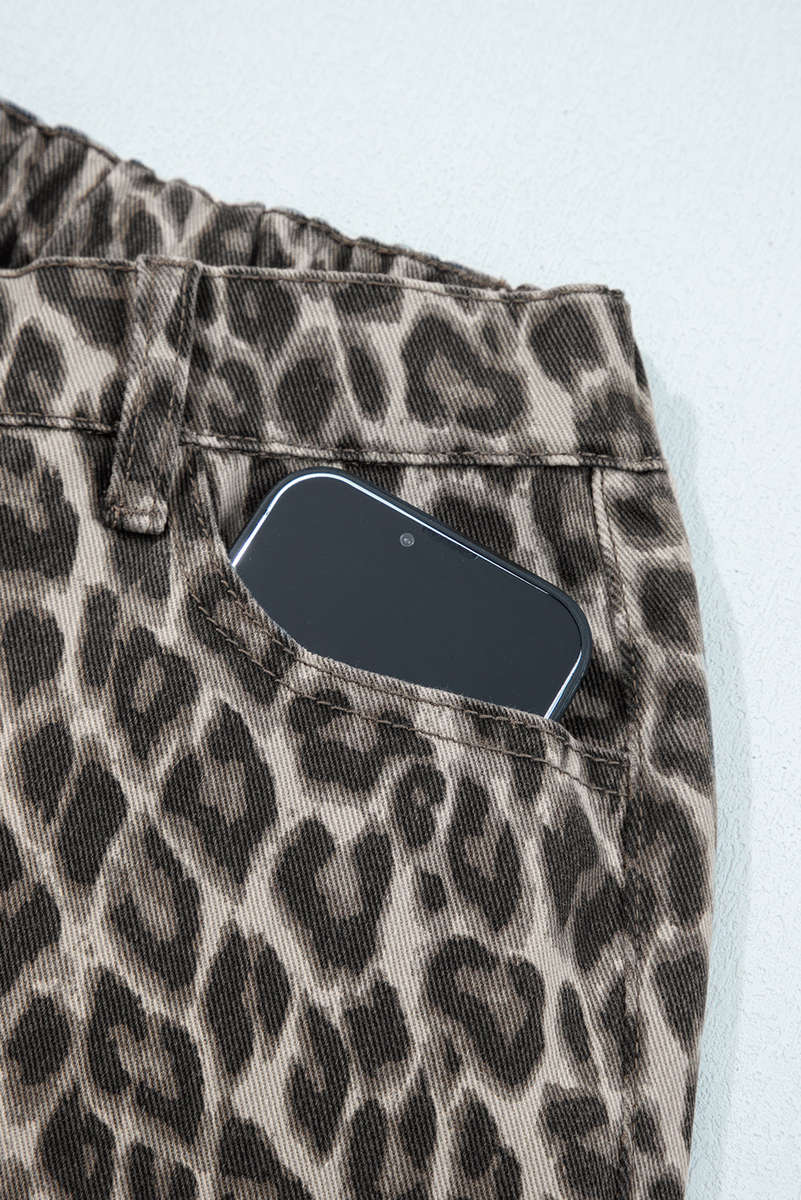 Yellow Leopard Straight Loose Leg Jeans