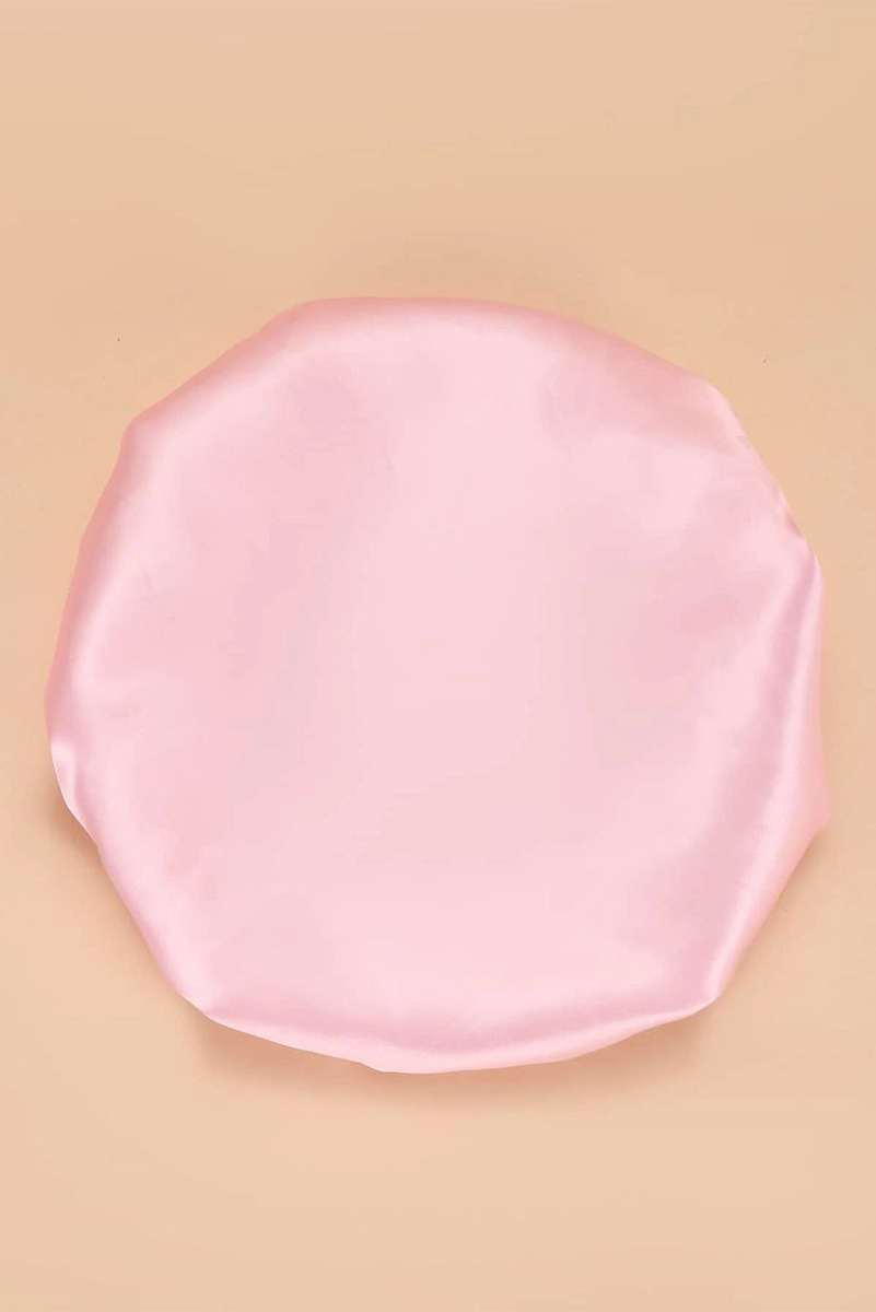 Pink Wide Elastic Band Large Sleep Hair Bonnet