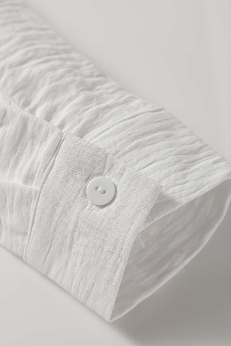 White Pure Color Patch Pocket Shirt