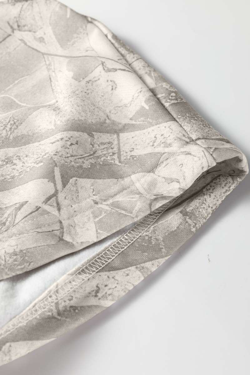 Beige Camouflage Woodland Print Oversized Sporty Hoodie