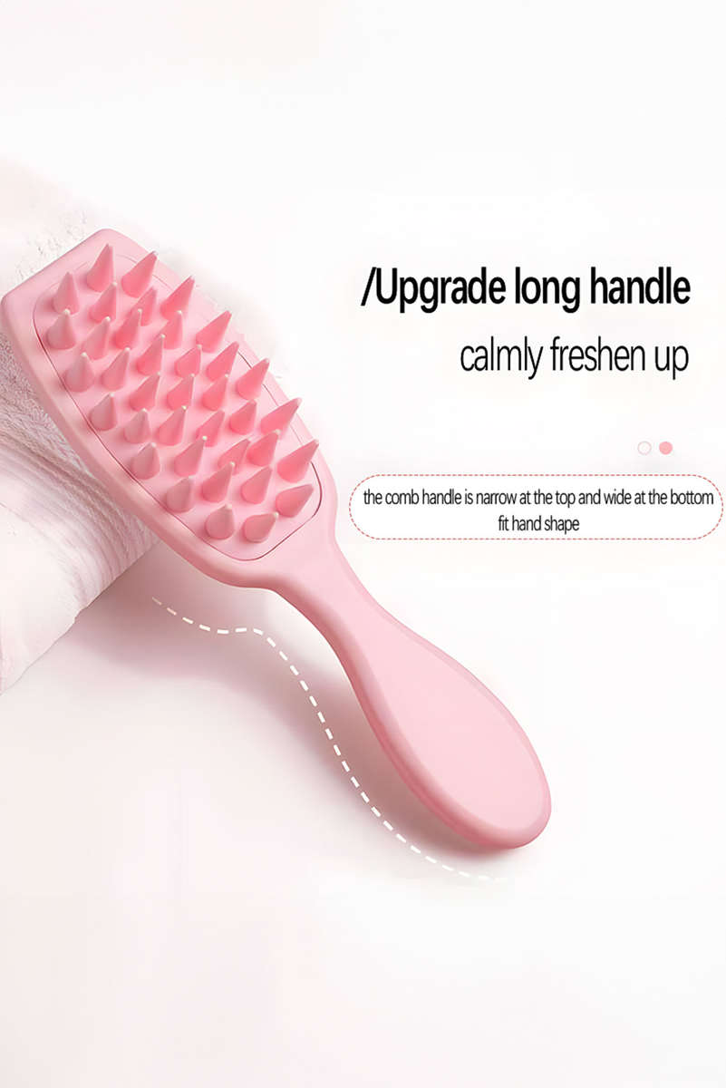 Light Pink Silicone Scalp Massage Hair Brush