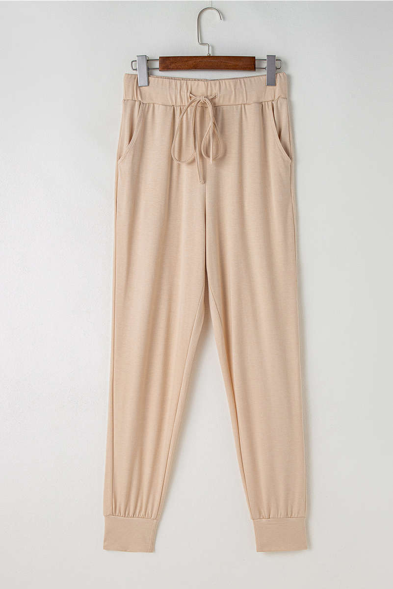 Parchment Split Long Cardigan and Skinny Pants Lounge Set