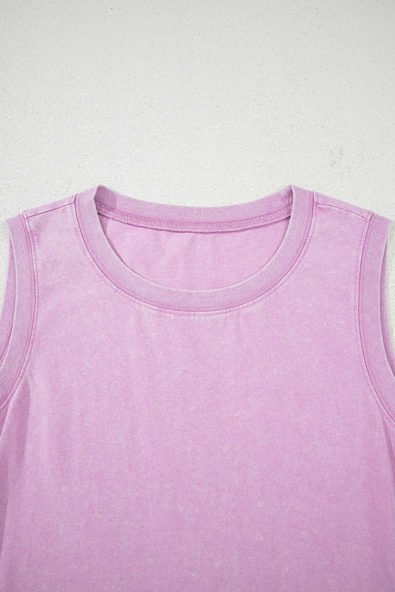 Phalaenopsis Mineral Wash Tank Mini Dress with Pockets