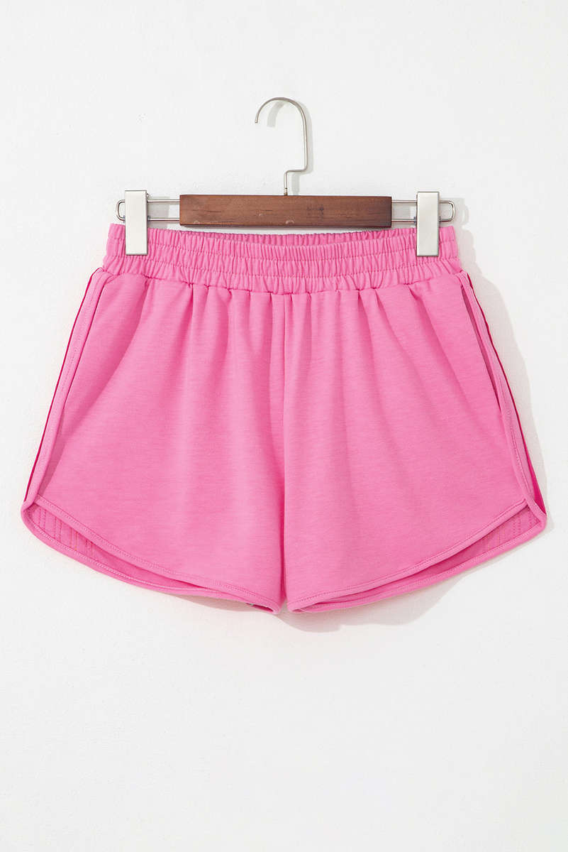Bonbon Color Block Stripes Elastic High Waist Active Shorts