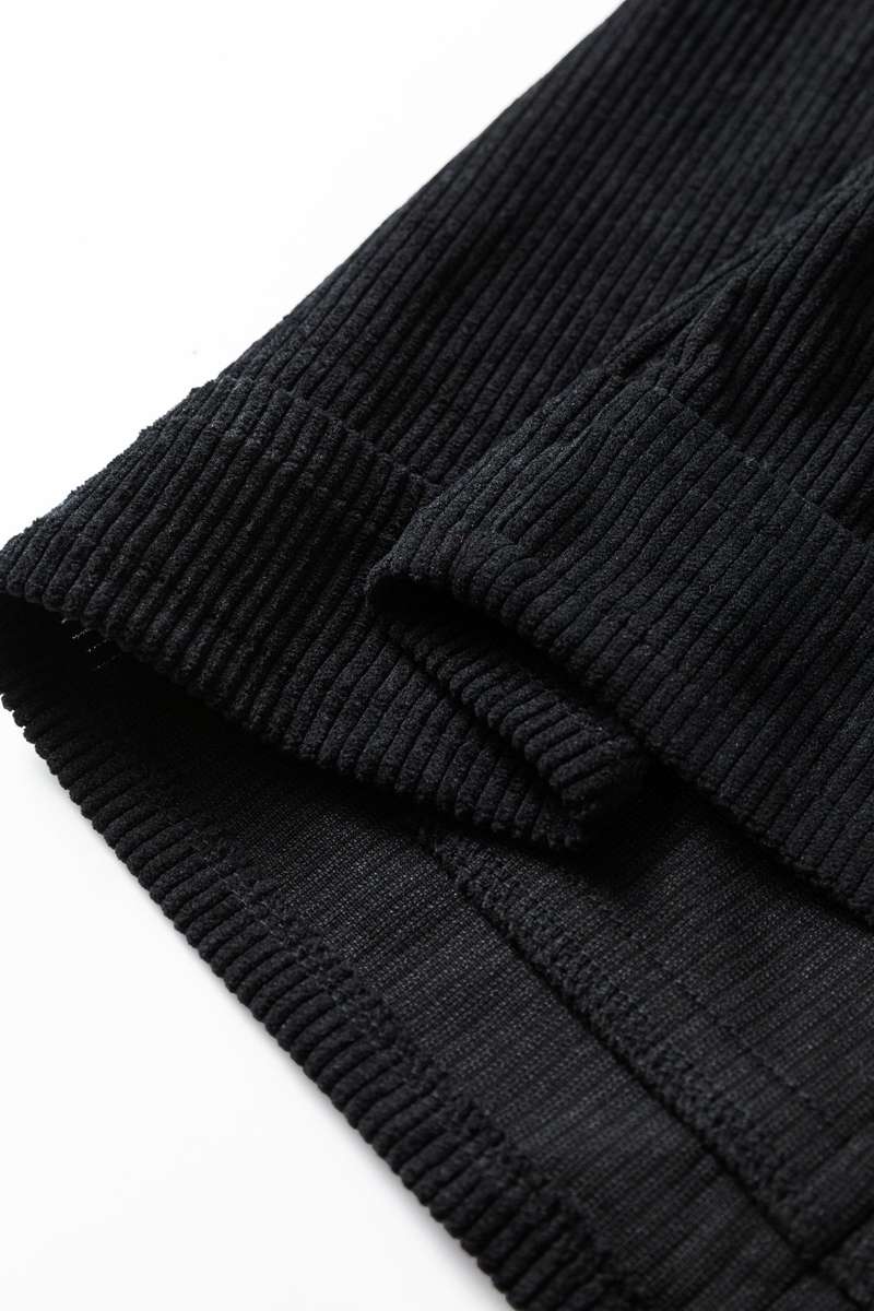Black Plus Size Corduroy Patch Pocket Sleeveless Mini Dress