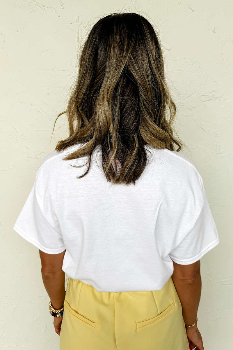 White FLOWER MARKET Graphic T Shirt