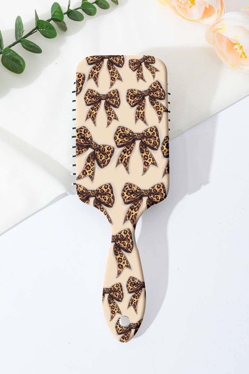 Parchment Leopard Bow Print Air Cushion Comb