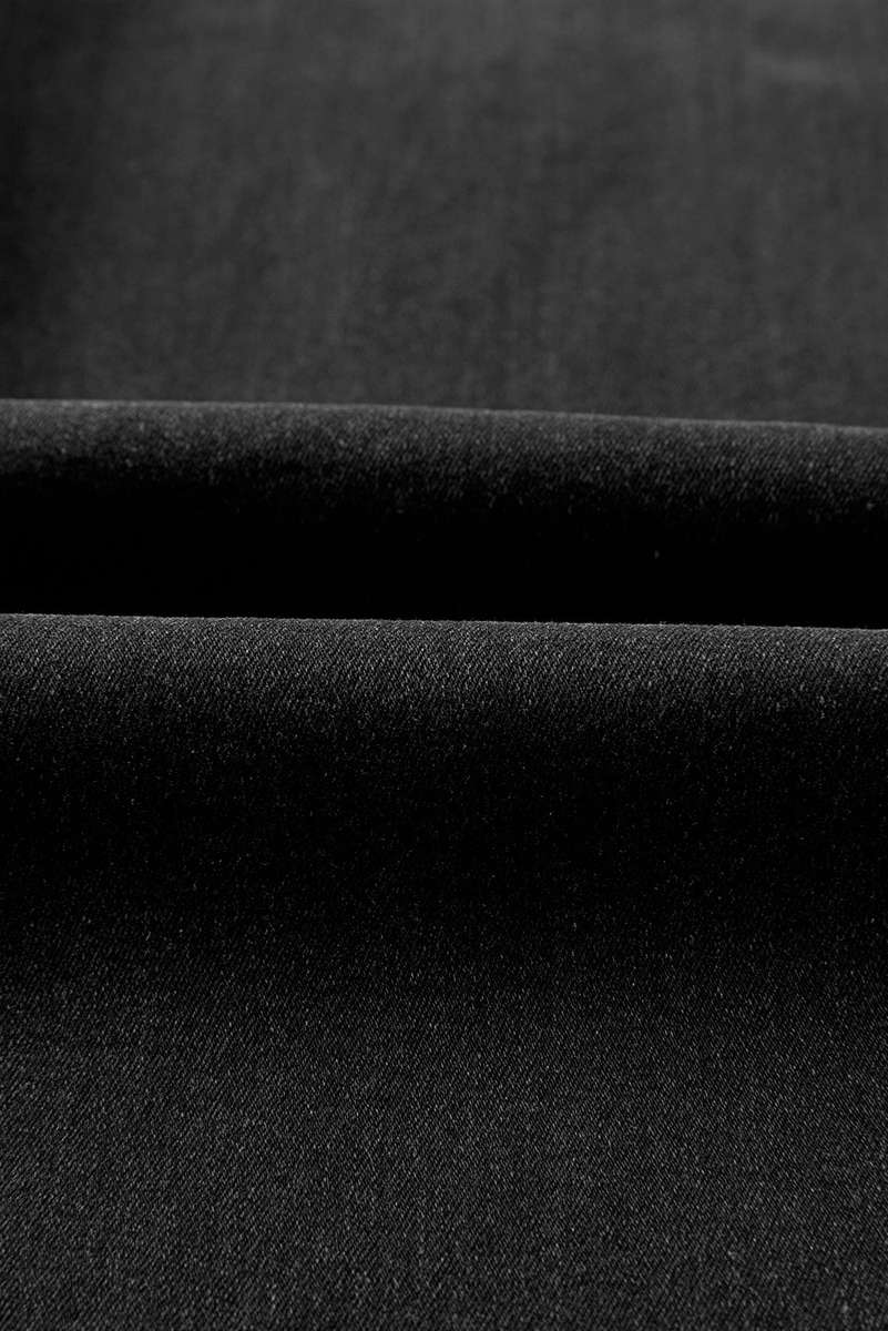 Black Raw Hem Unique Cuffs Straight High Rise Loose Jeans