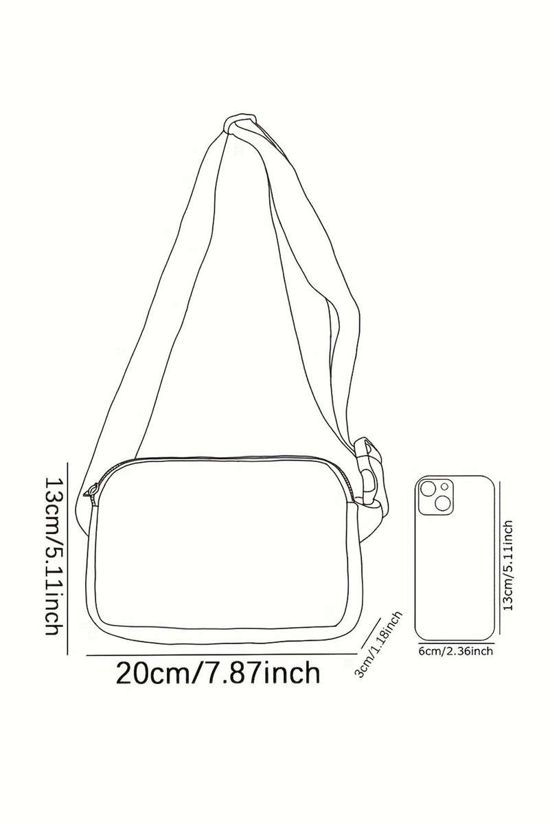 White Dachshund Walking Footprint Crossbody Bag