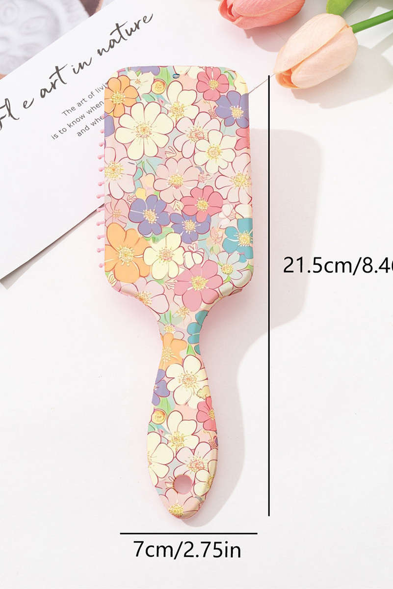 Peach Blossom Flower Print Large Paddle Air Cushion Comb
