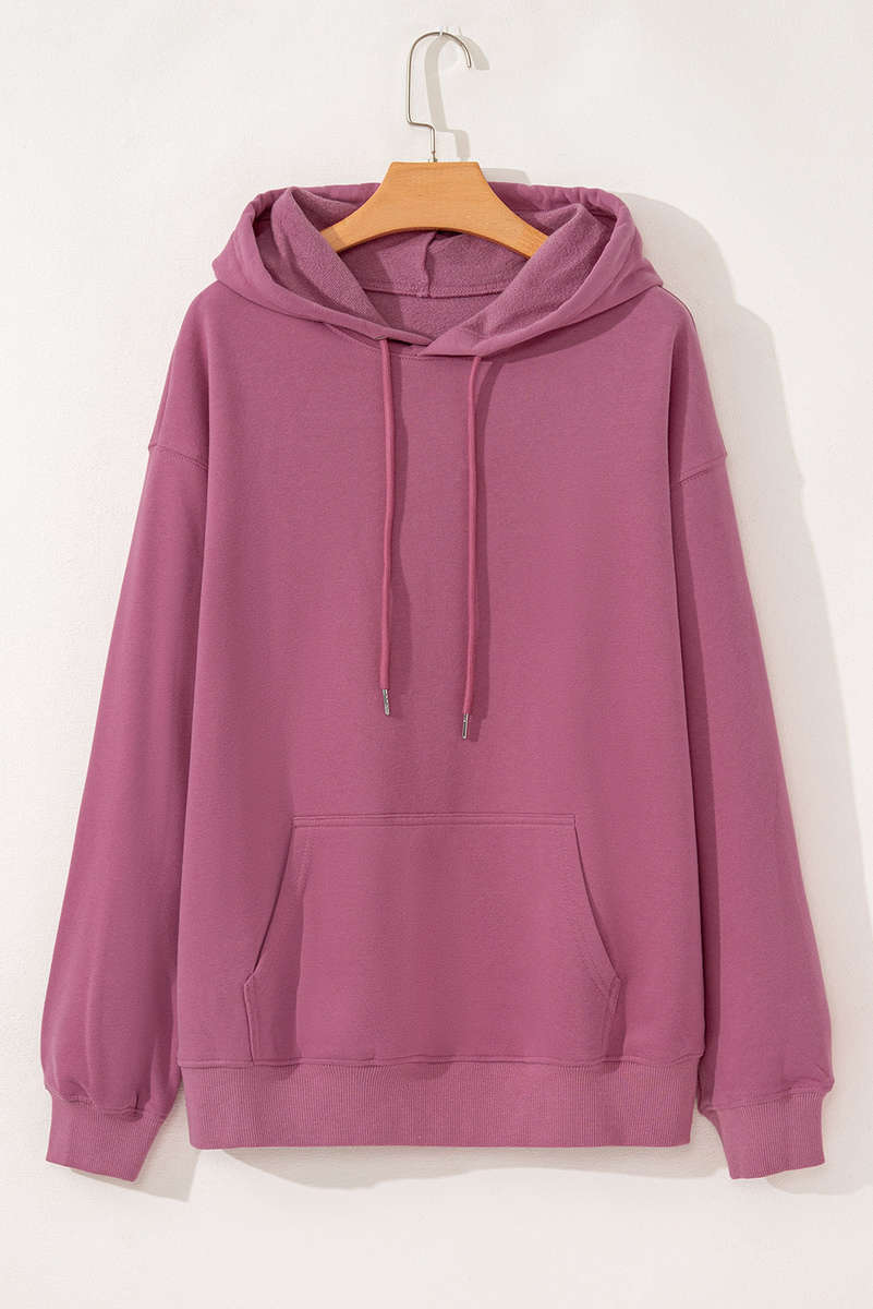 Valerian Fleece Lined Kangaroo Pocket Drawstring Chunky Hoodie