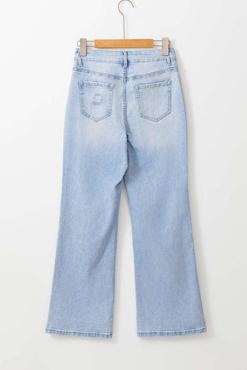 DEAR-LOVER Beau Blue Vintage Light Wash Distressed Flare Jeans
