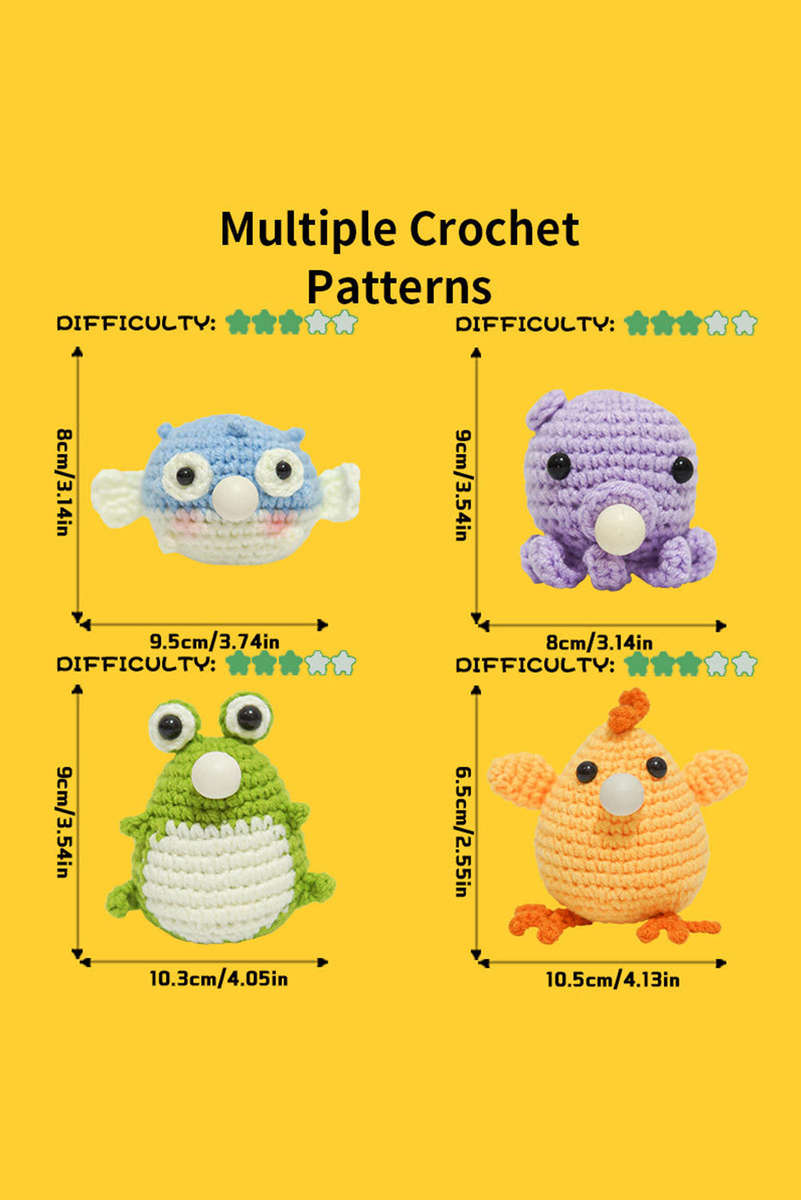 Yellow DIY Crochet Kit Chicken Doll Handmade Material Package