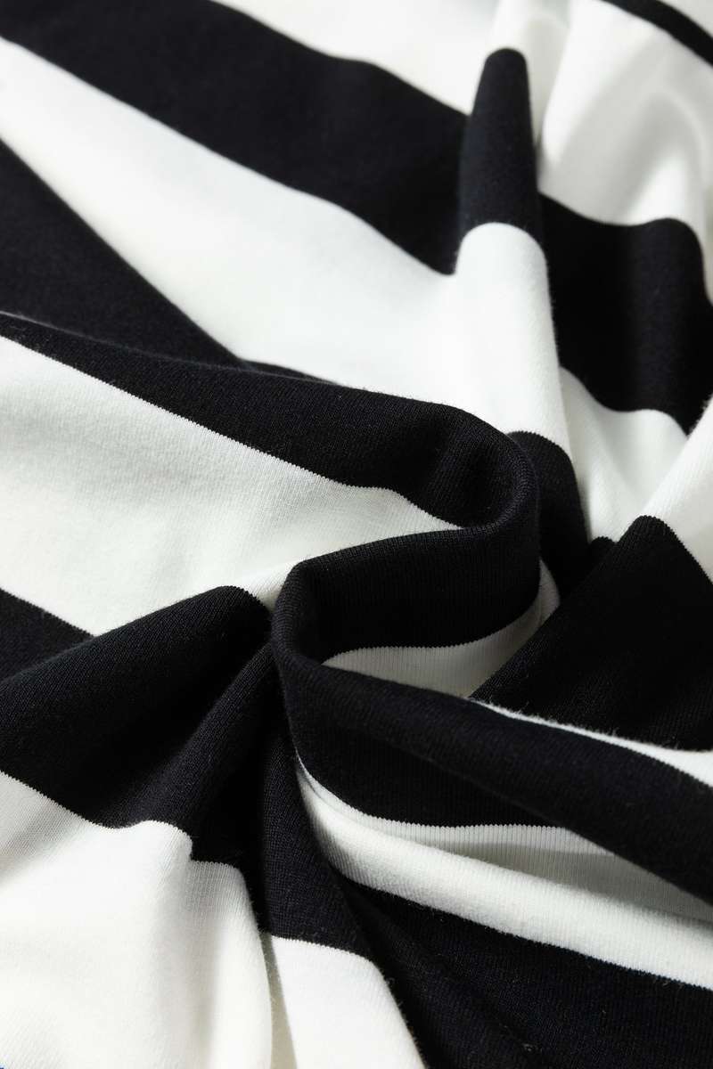 Black Stripe Floral Print Puff Sleeve Patchwork Blouse