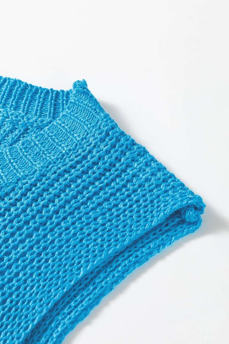 Dusk Blue Summer Script Graphic Sleeveless Sweater Vest