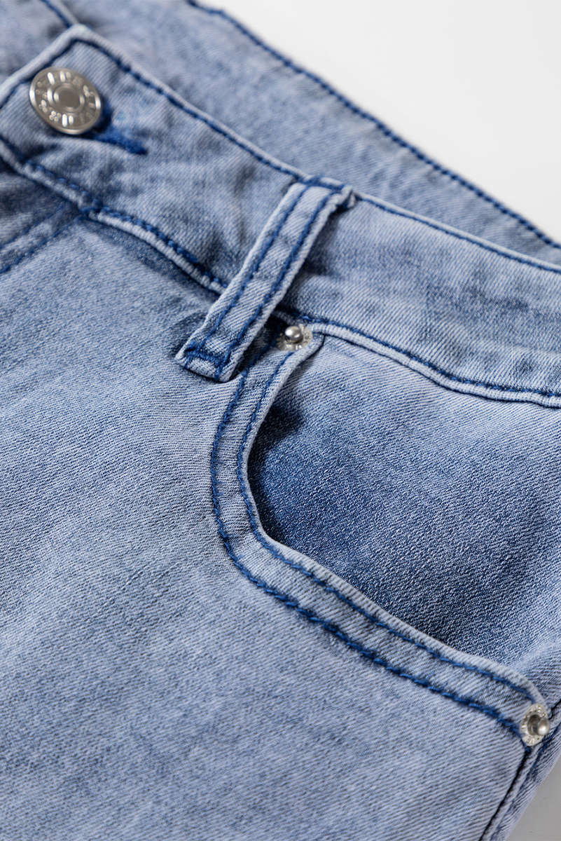 Beau Blue High Waist Button Zip Fly Bell Bottom Jeans