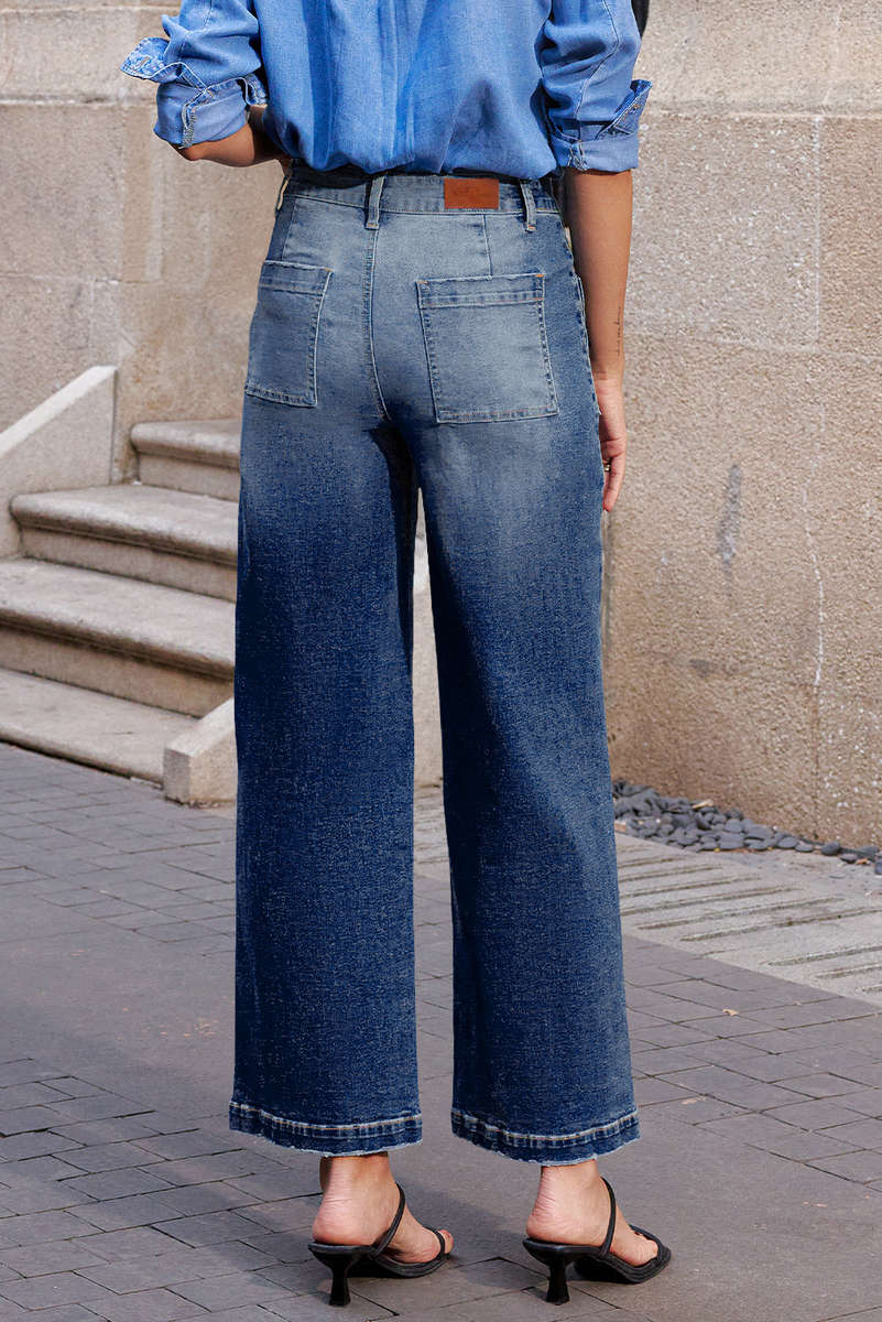 Bluing Mimimalist Patch Pocket Womens Shift Jeans