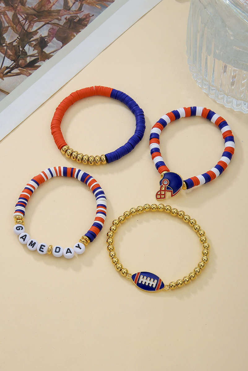 Gold GAME DAY Multilayer Beading Bracelet
