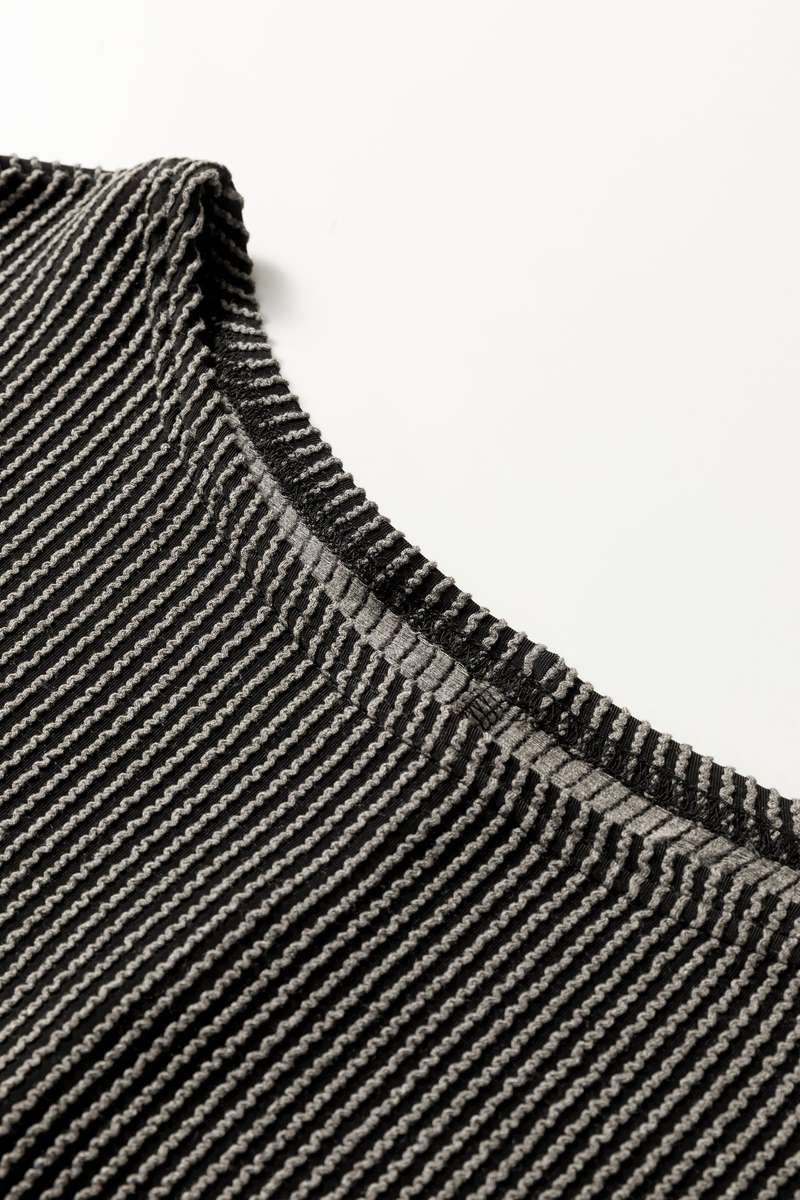 Carbon Grey Twisted Ribbed Dolman Long Sleeve Top