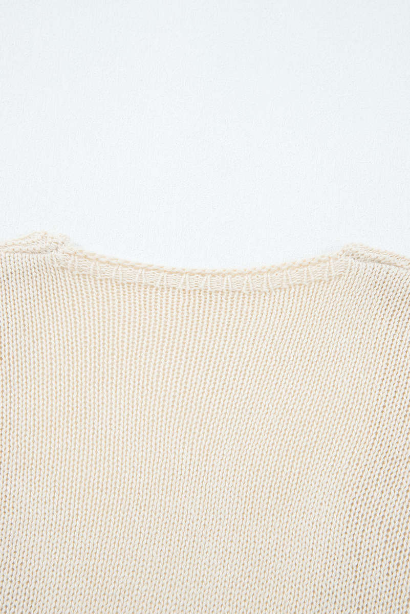 Smoke Gray Solid Color Hollowed Knit Open Front Cardigan Sweater